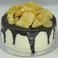 Food - Chips on Chocolate Drip Cake